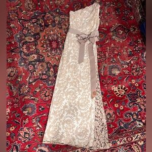 Tadashi Shoji formal one shoulder gown